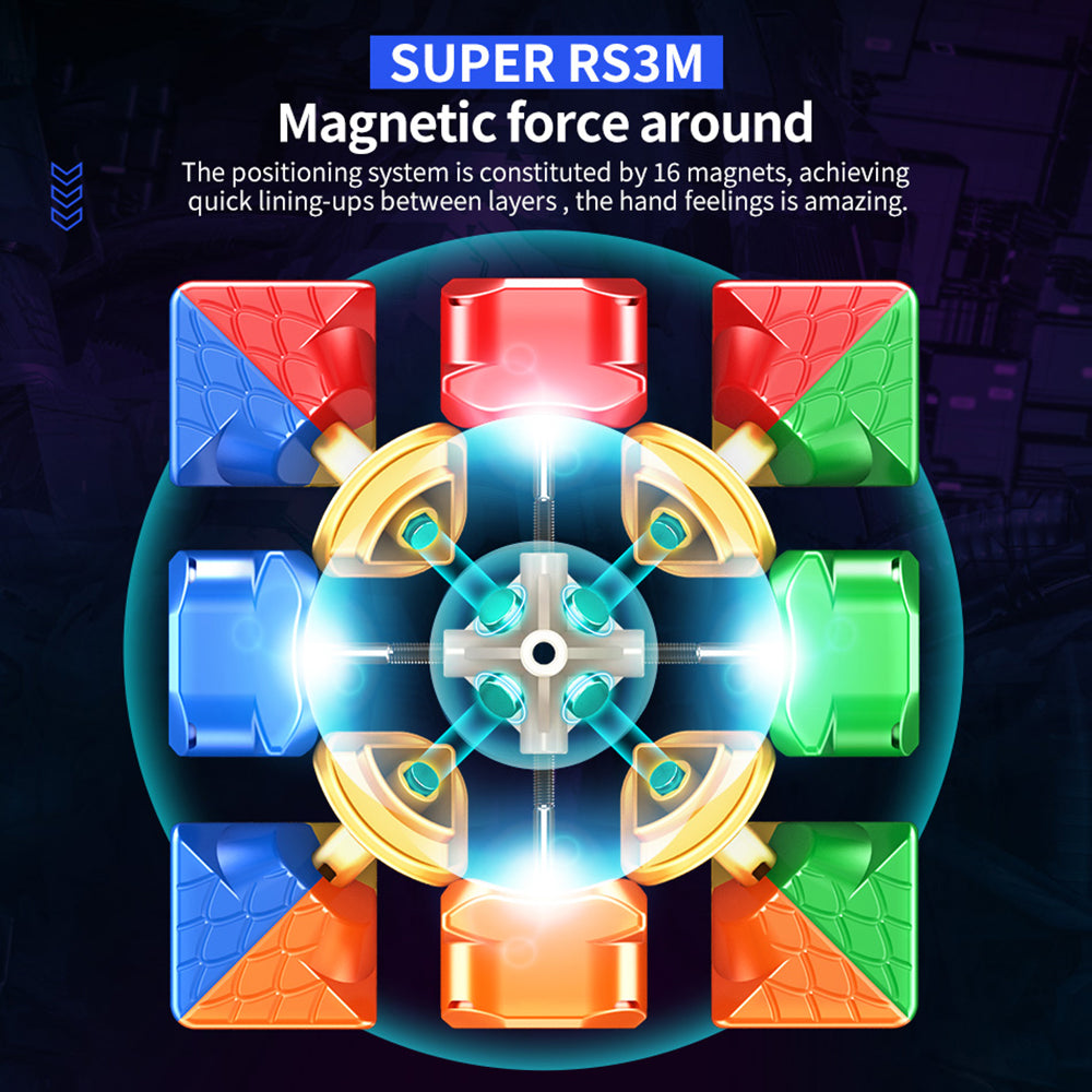 魔域文化Super RS3M磁力/磁懸浮/球軸定位磁力三階魔方 Moyu Super RS3M Magnetic / Maglev / Ball Axis Positioning Magnetic 3x3 Magic Cube