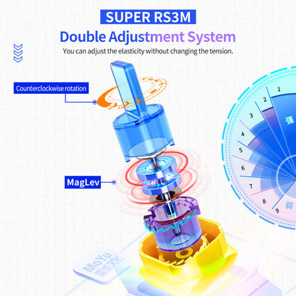 魔域文化Super RS3M磁力/磁懸浮/球軸定位磁力三階魔方 Moyu Super RS3M Magnetic / Maglev / Ball Axis Positioning Magnetic 3x3 Magic Cube