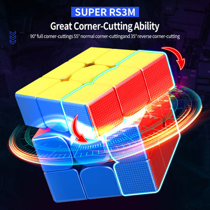 魔域文化Super RS3M磁力/磁懸浮/球軸定位磁力三階魔方 Moyu Super RS3M Magnetic / Maglev / Ball Axis Positioning Magnetic 3x3 Magic Cube