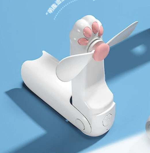 貓爪小風扇手持便捷式靜音折疊迷你可愛女生小型充電手電筒 Cat Paw Handheld Fan – Portable, Quiet, Foldable, Mini, Cute – Rechargeable with Flashlight for Girls