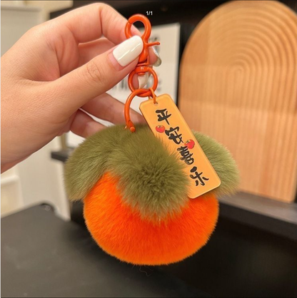 好柿發生毛絨球 "Good Fortune" Persimmon Plush Pom-Pom