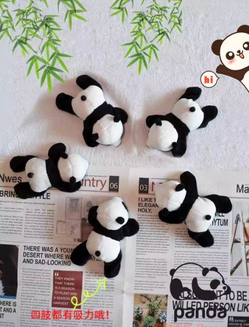 毛絨熊貓冰箱貼 Plush Panda Refrigerator Magnet