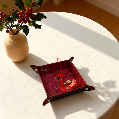 周藝文|日月星 《吉祥如意》皮質收納折疊盤 Amulet of Auspiciousness Vegan Leather Foldable Catchall Tray
