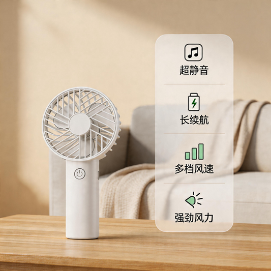 經典手持風扇 USB 充電小風扇戶外便攜式小電扇手機支架迷你電風扇 Classic Handheld Fan USB Rechargeable Mini Fan, Portable Outdoor Small Fan with Phone Stand