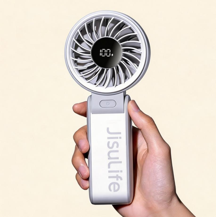 幾素高速節能手持小風扇 USB 迷你便攜式折疊超長續航掛脖風扇輕音大風力戶外手拿電風扇學生電扇桌面充電小型 JISULIFE High-Speed Energy-Saving Handheld Mini USB Foldable Fan – Long Battery Life, Lightweight & Quiet