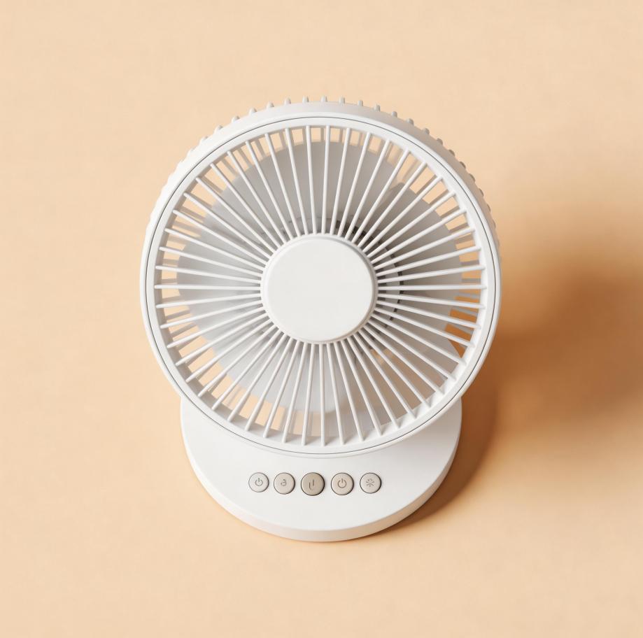 白色桌面 USB 小風扇 靜音可充電搖頭台扇 學生宿舍辦公室家用便攜迷你電風扇 White Desktop USB Mini Fan–Quiet, Rechargeable, Oscillating Table Fan Portable mini electric fan for student dorms, offices, and home use