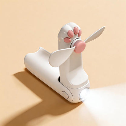 貓爪小風扇手持便捷式靜音折疊迷你可愛女生小型充電手電筒 Cat Paw Handheld Fan – Portable, Quiet, Foldable, Mini, Cute – Rechargeable with Flashlight for Girls